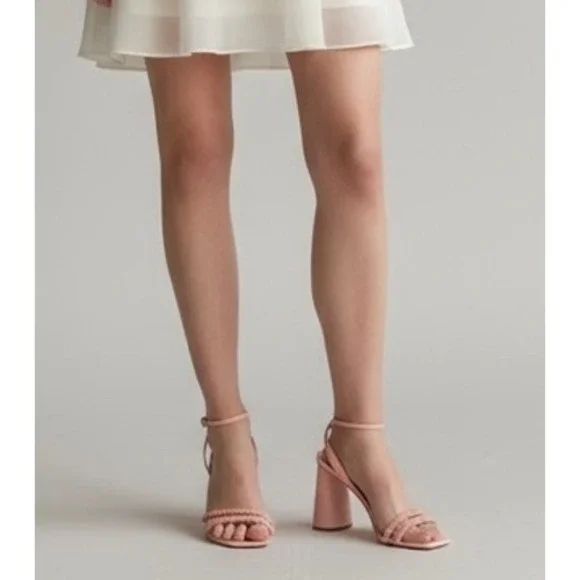 Sam Edelman Kia Block Heel Pink Size 6 Sandals Square Toe Ankle Strap - Picture 2 of 16